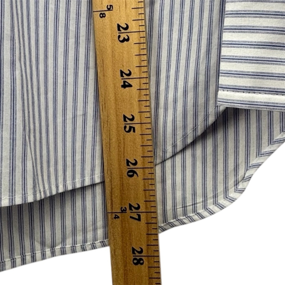 J.McLaughlin Flannery Striped Blouse Size L Contemporary Office Cotton - Picture 12 of 13